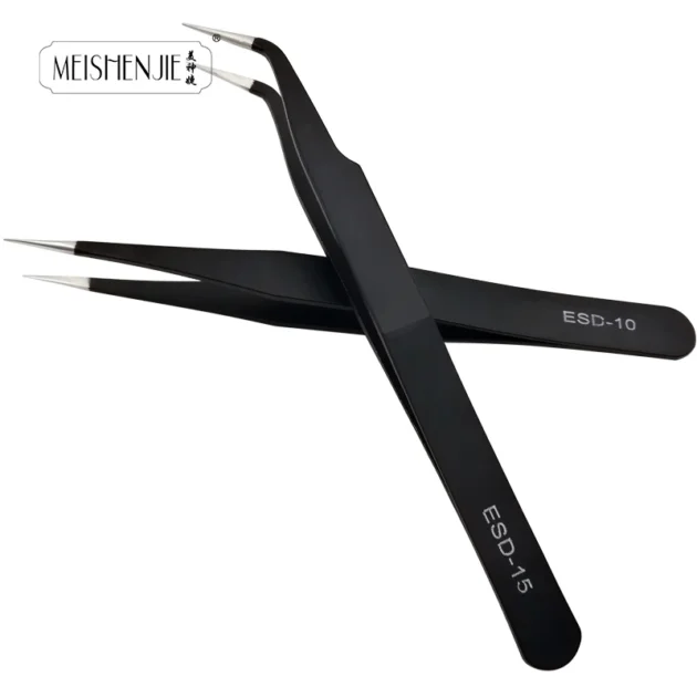 Stainless Steel Eyelash & Nail Art Tweezers