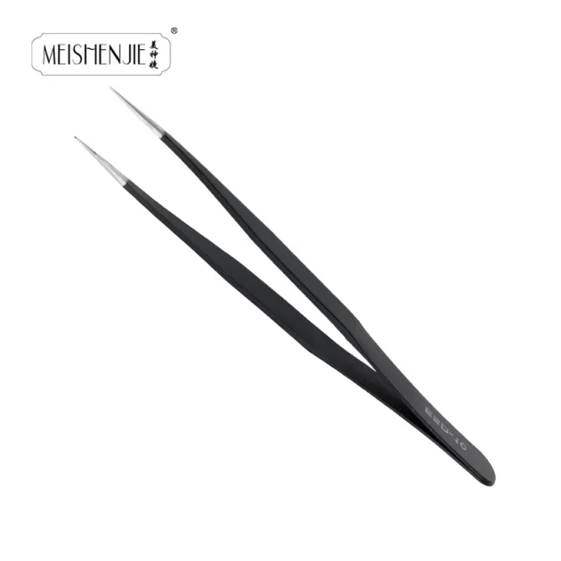 Stainless Steel Eyelash & Nail Art Tweezers - Image 6