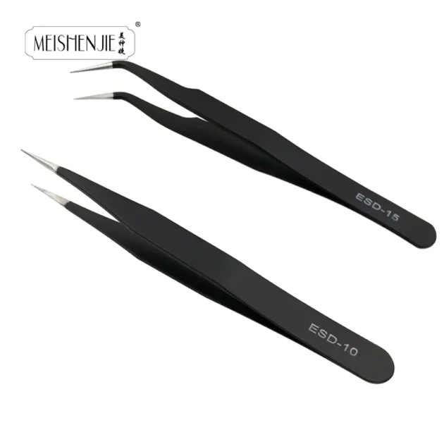 Stainless Steel Eyelash & Nail Art Tweezers - Image 5