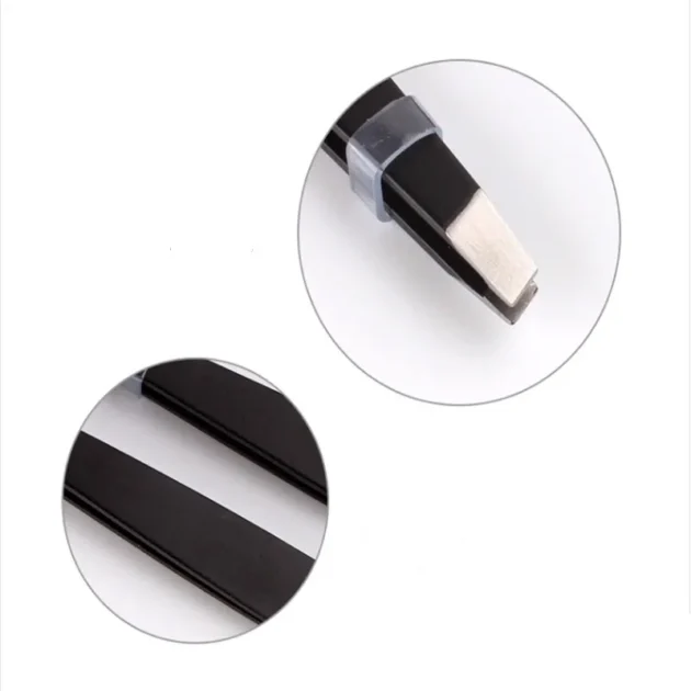 Black Stainless Steel Eyebrow Tweezers - Image 3