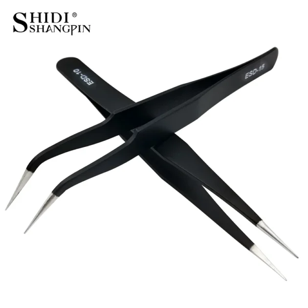 Stainless Steel Eyelash & Nail Art Tweezers - Image 10