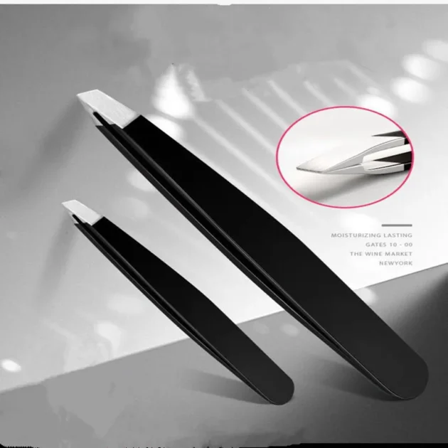 Black Stainless Steel Eyebrow Tweezers - Image 20