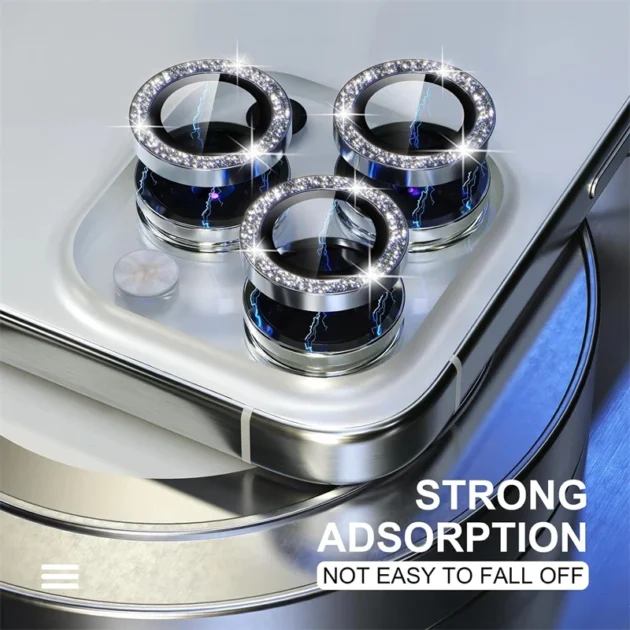 Diamond Metal Camera Lens Protector for iPhone 11-15 Series - Image 2