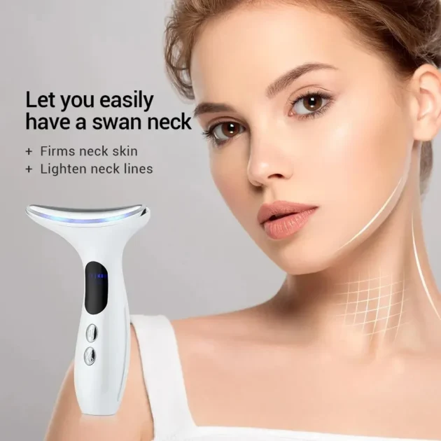 EMS Chin Lifting Face Neck Beauty Device with LED Photon Firming - Image 11