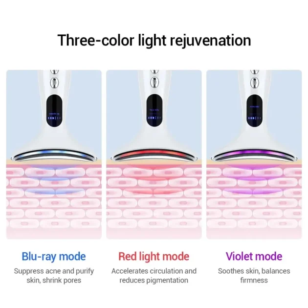 EMS Chin Lifting Face Neck Beauty Device with LED Photon Firming - Image 4