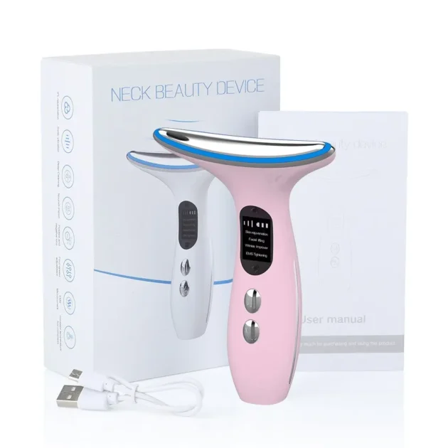 EMS Chin Lifting Face Neck Beauty Device with LED Photon Firming - Image 9