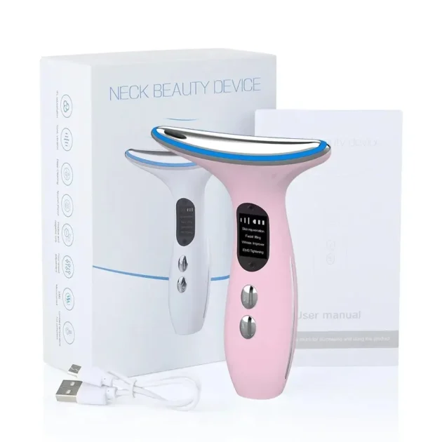 EMS Chin Lifting Face Neck Beauty Device with LED Photon Firming - Image 6