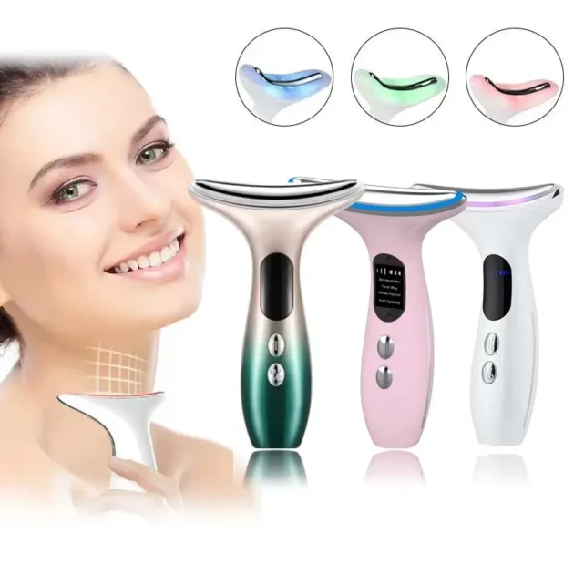 EMS Chin Lifting Face Neck Beauty Device with LED Photon Firming