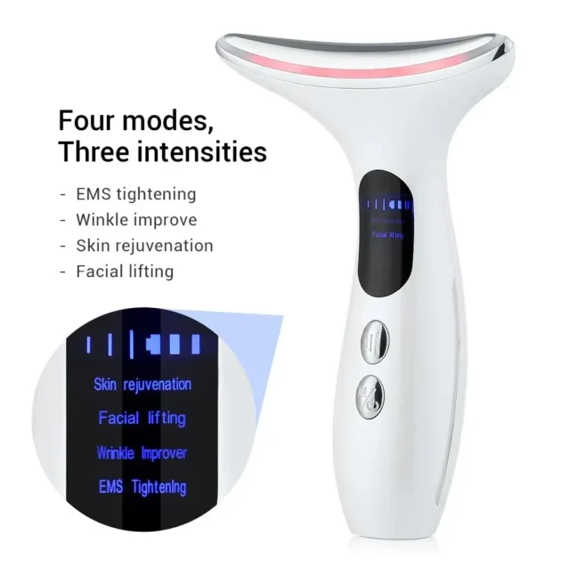 EMS Chin Lifting Face Neck Beauty Device with LED Photon Firming - Image 15