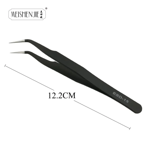 Stainless Steel Eyelash & Nail Art Tweezers - Image 8