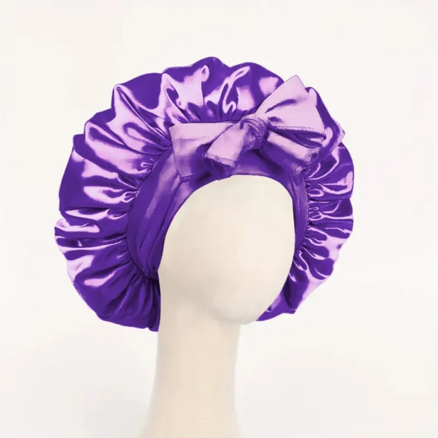 Adjustable Satin Silk Sleep Bonnet with Tie Band - Image 18