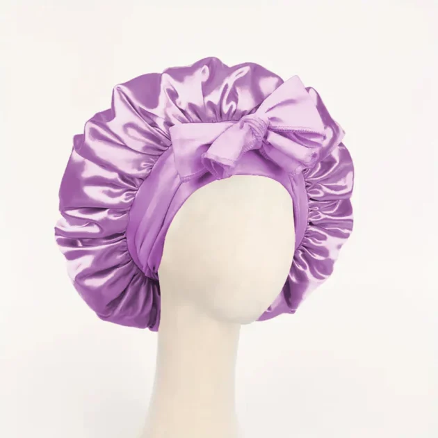 Adjustable Satin Silk Sleep Bonnet with Tie Band - Image 17