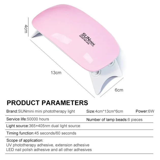 6W Mini UV Nail Dryer Lamp with USB Cable for Home Use - Image 6