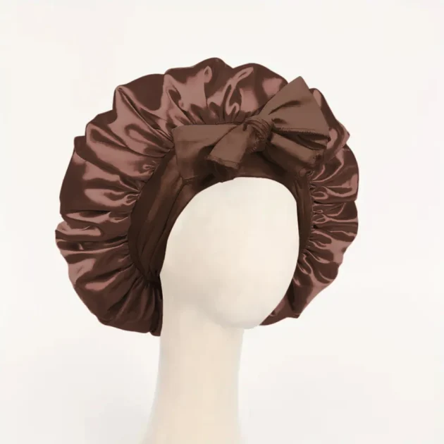 Adjustable Satin Silk Sleep Bonnet with Tie Band - Image 9