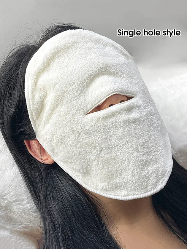 Steam Heating Soft Skin-Friendly Hot Compress Face Towel with Hanging Ear Design - Image 7