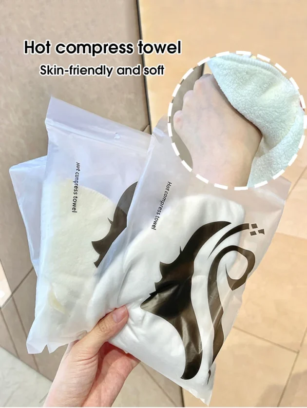 Steam Heating Soft Skin-Friendly Hot Compress Face Towel with Hanging Ear Design - Image 9