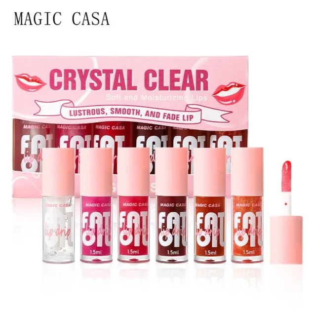 MAGIC CASA 6pcs Hydrating Jelly Lip Oil Long-lasting Moisturizing Liquid - Image 7