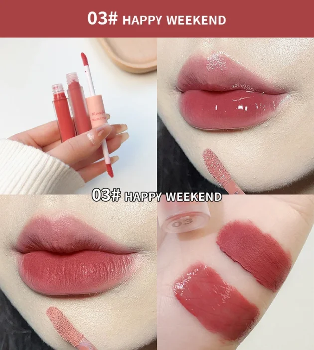 Dual-End Lip Glaze – Matte & Glossy, Long-Lasting & Moisturizing - Image 18