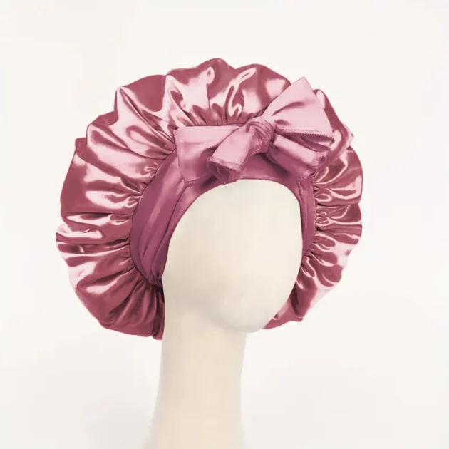 Adjustable Satin Silk Sleep Bonnet with Tie Band - Image 8