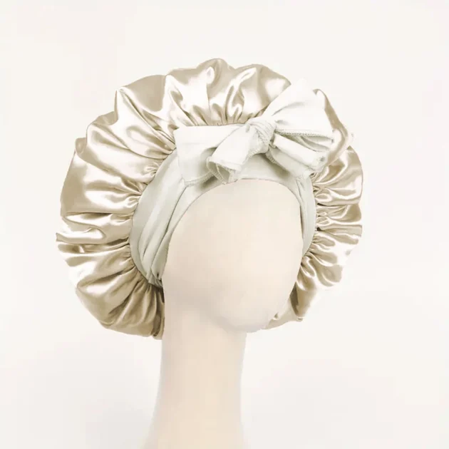 Adjustable Satin Silk Sleep Bonnet with Tie Band - Image 12