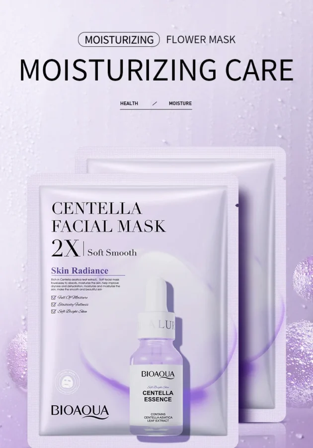 20pcs BIOAQUA Centella Collagen Face Mask for Moisturizing & Hydration - Image 13