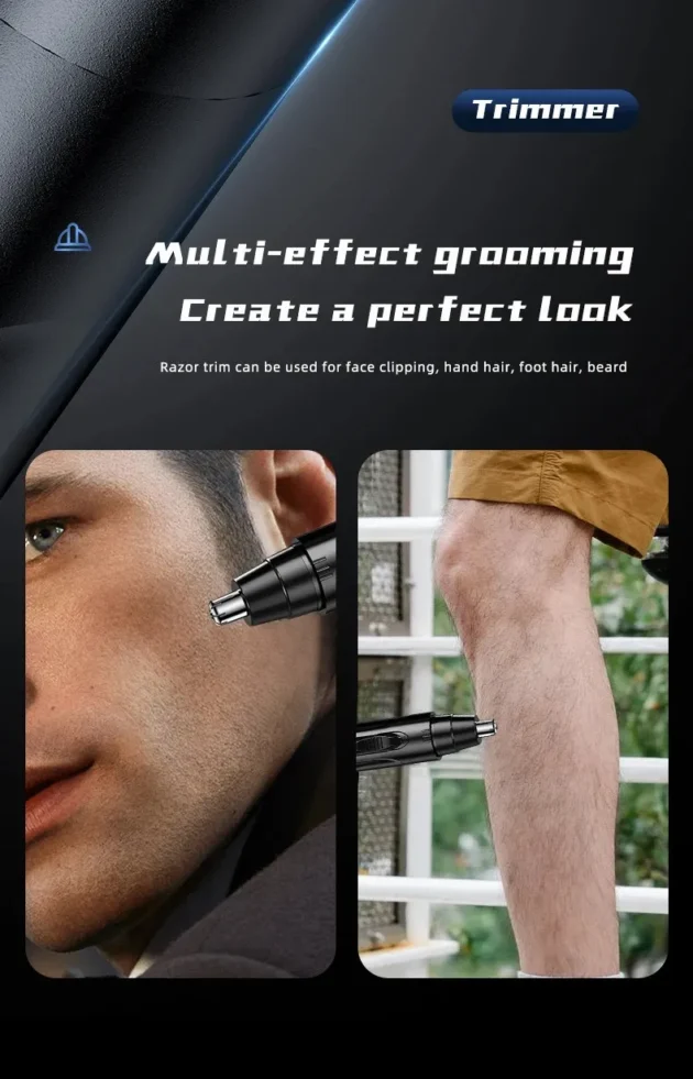 Black Electric Nose Hair Trimmer – Painless, Professional Trimmer for Men & Women - Image 8