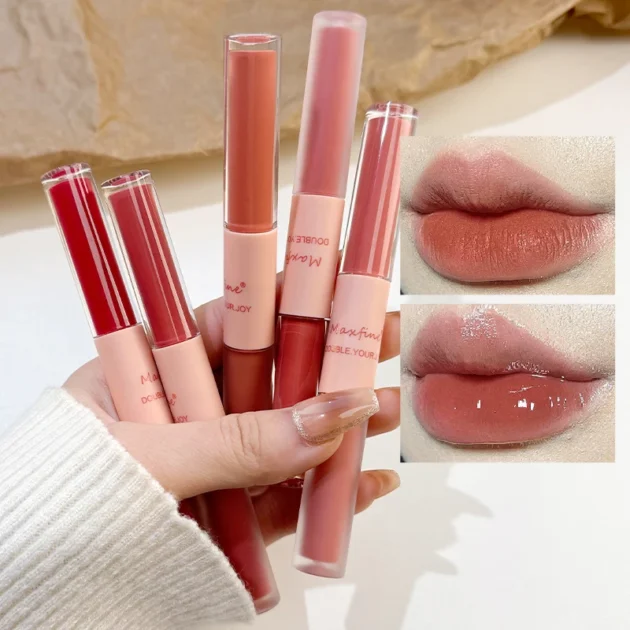 Dual-End Lip Glaze – Matte & Glossy, Long-Lasting & Moisturizing - Image 3