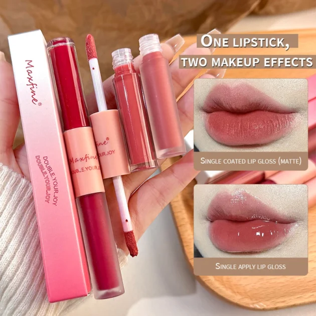 Dual-End Lip Glaze – Matte & Glossy, Long-Lasting & Moisturizing - Image 2