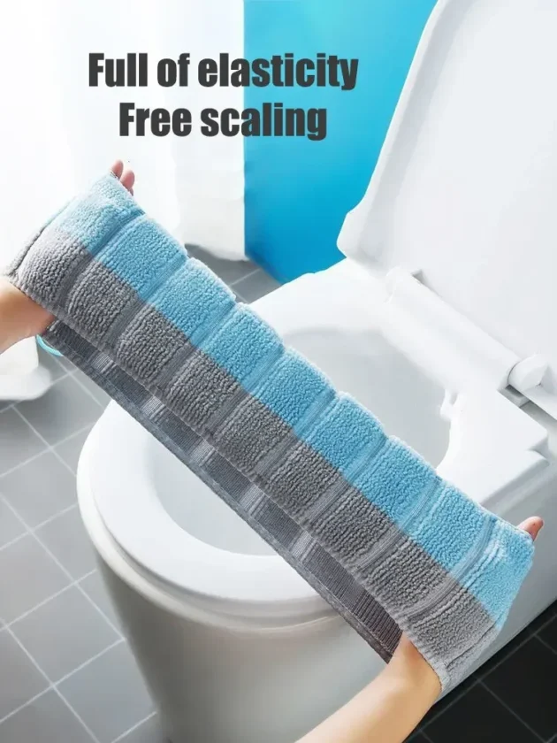 Stitched Color Portable Knitted Toilet Mat Washable Antifreeze Cover - Image 7