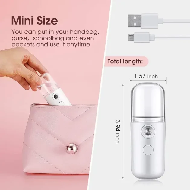 30ml Mini Nano Facial Steamer Rechargeable Portable Hydrating Sprayer - Image 4