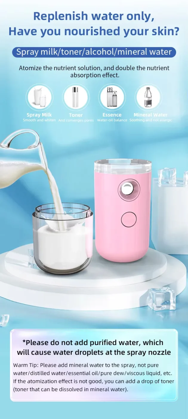30ml Mini Nano Facial Steamer Rechargeable Portable Hydrating Sprayer - Image 21