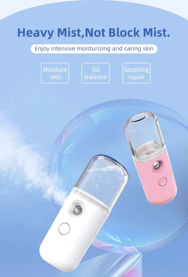 30ml Mini Nano Facial Steamer Rechargeable Portable Hydrating Sprayer - Image 15
