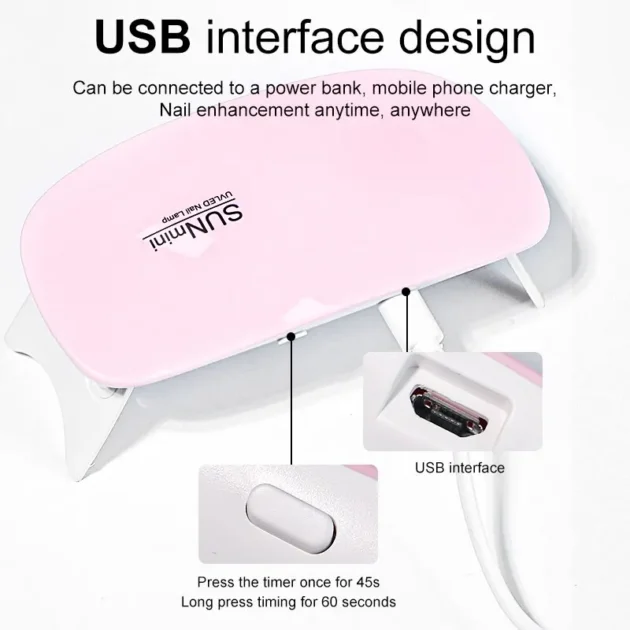 6W Mini UV Nail Dryer Lamp with USB Cable for Home Use - Image 4