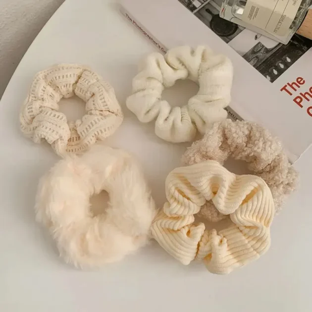 7-Piece Plush Hair Scrunchies Set – Soft Elastic Hair Ties for Women & Girls - Image 30