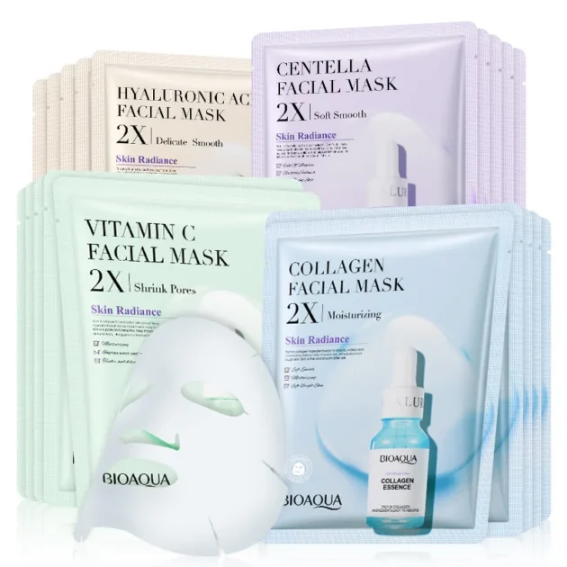 20pcs BIOAQUA Centella Collagen Face Mask for Moisturizing & Hydration