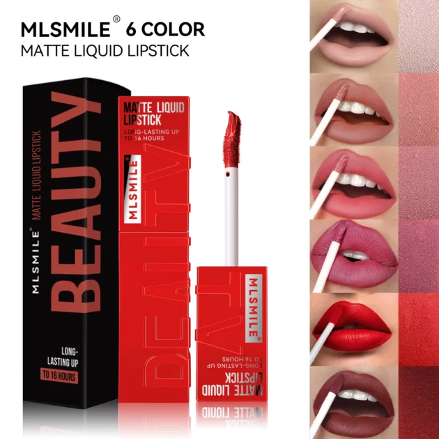 MLSMILE 6 Color Velvet Satin Matte Lipstick, Long-Lasting & Waterproof