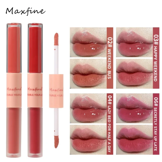 Dual-End Lip Glaze – Matte & Glossy, Long-Lasting & Moisturizing - Image 5