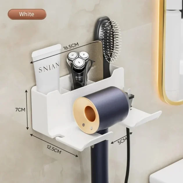 Hair Dryer Holder Wall-Mounted Stand & Organizer - Image 7