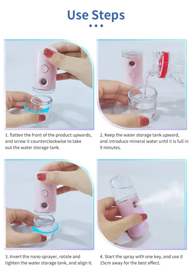 30ml Mini Nano Facial Steamer Rechargeable Portable Hydrating Sprayer - Image 24