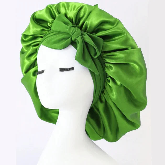 Adjustable Satin Silk Sleep Bonnet with Tie Band - Image 23