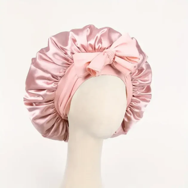 Adjustable Satin Silk Sleep Bonnet with Tie Band - Image 7