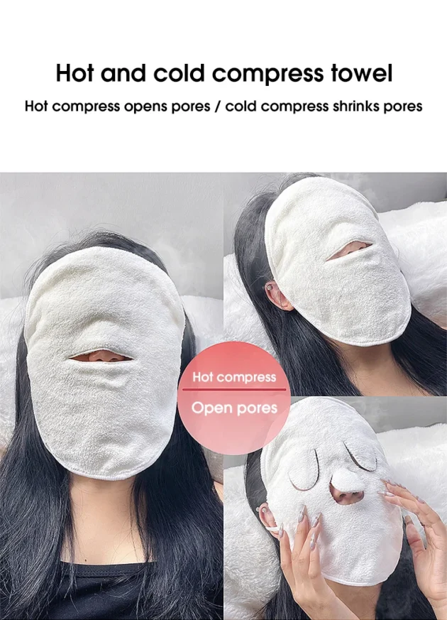 Steam Heating Soft Skin-Friendly Hot Compress Face Towel with Hanging Ear Design - Image 10