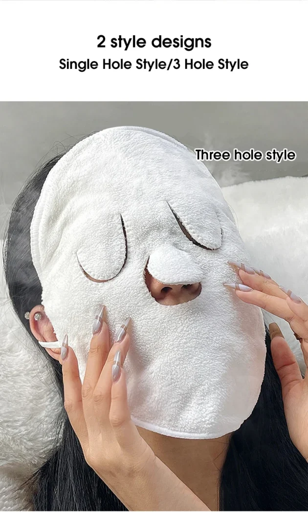 Steam Heating Soft Skin-Friendly Hot Compress Face Towel with Hanging Ear Design - Image 11